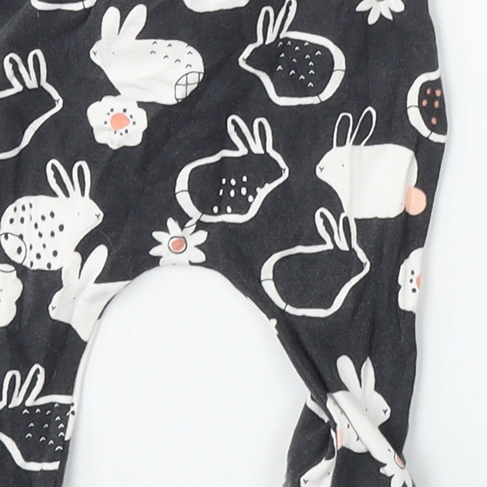 NEXT Girls Black Geometric Cotton Jogger Trousers Size 3-6 Months