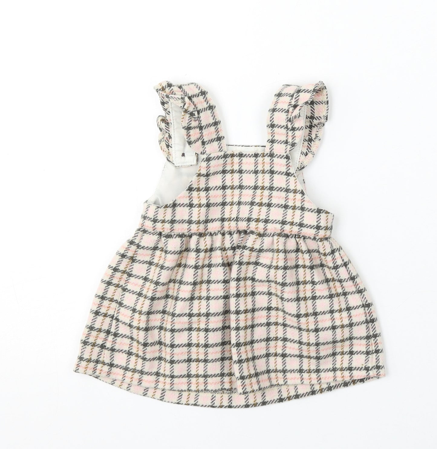 F&F Girls Pink Plaid Polyester Dungaree One-Piece Size Newborn