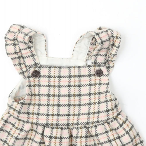 F&F Girls Pink Plaid Polyester Dungaree One-Piece Size Newborn