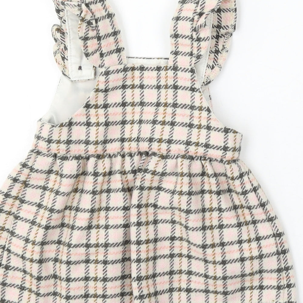 F&F Girls Pink Plaid Polyester Dungaree One-Piece Size Newborn