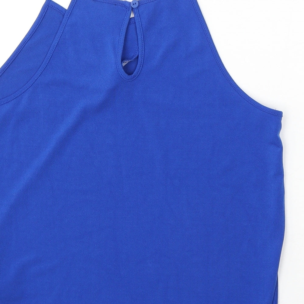 915 Generation Girls Blue  Polyester Basic Blouse Size 13 Years Round Neck