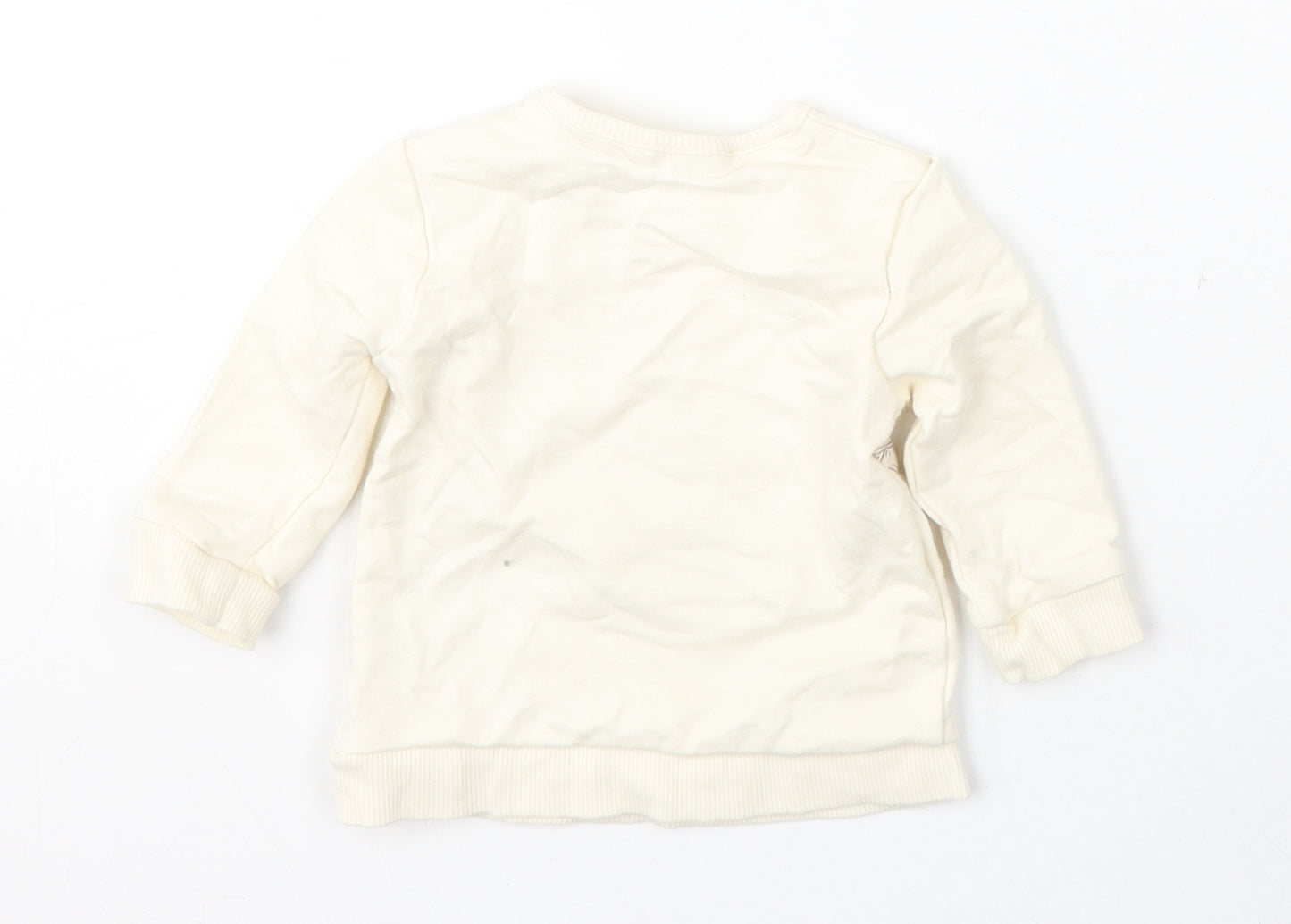 George Girls Ivory  Cotton Pullover Jumper Size 0-3 Months   - Disney