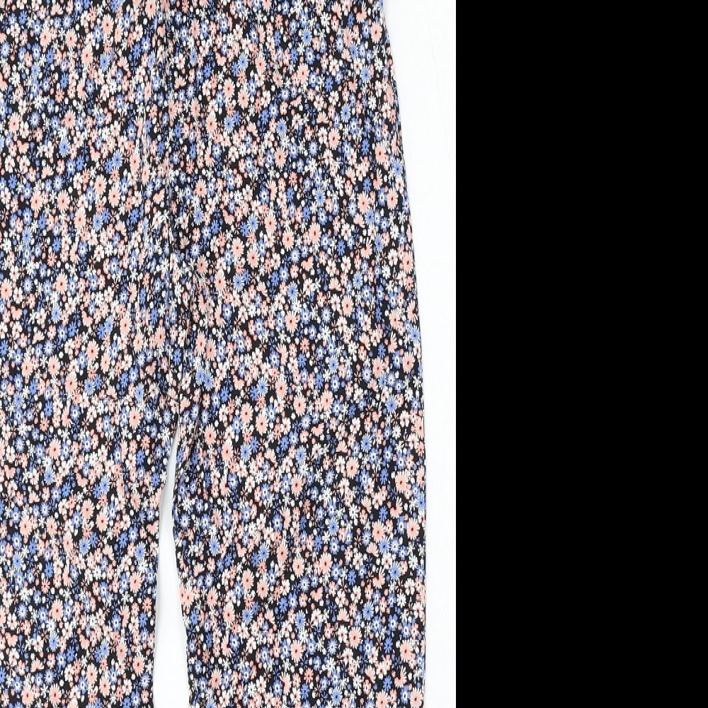 Primark Girls Multicoloured Floral Viscose Capri Trousers Size 10-11 Years  Regular