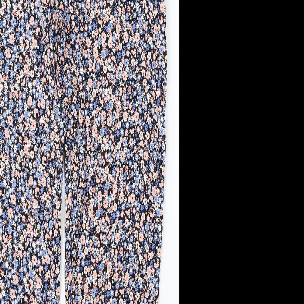 Primark Girls Multicoloured Floral Viscose Capri Trousers Size 10-11 Years  Regular