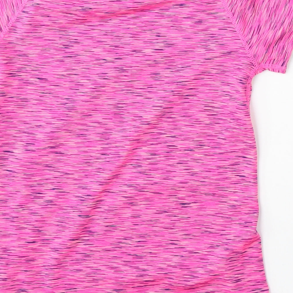H&M Girls Pink  Polyester Basic T-Shirt Size 11-12 Years Round Neck