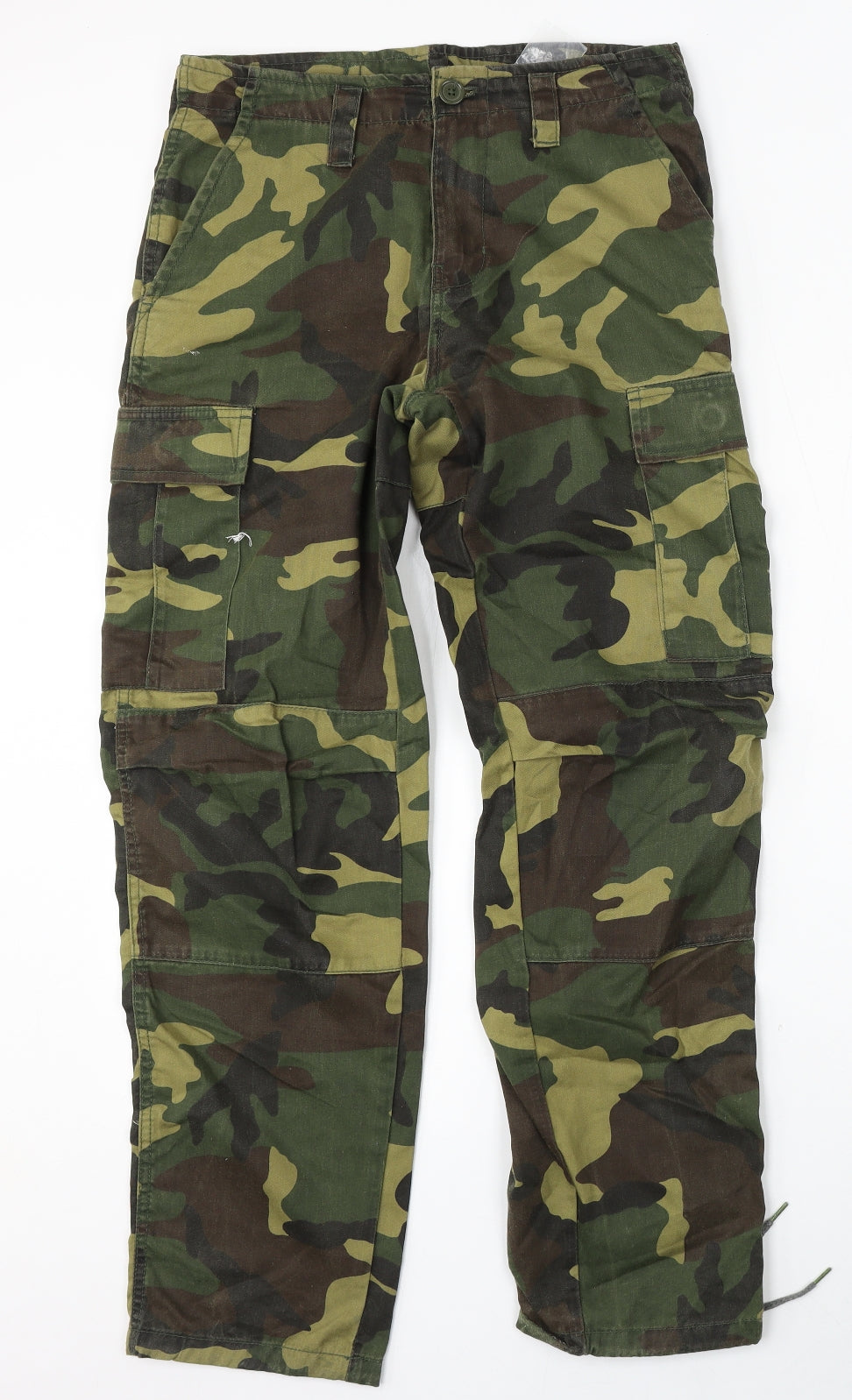 Relco Mens Green Camouflage Polyester Cargo Trousers Size 30 L30 in Regular