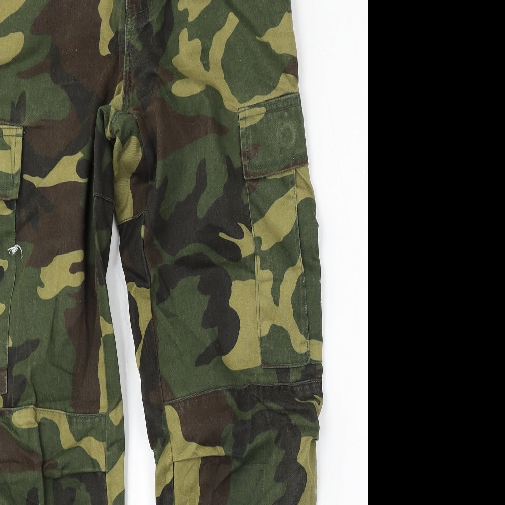 Relco Mens Green Camouflage Polyester Cargo Trousers Size 30 L30 in Regular