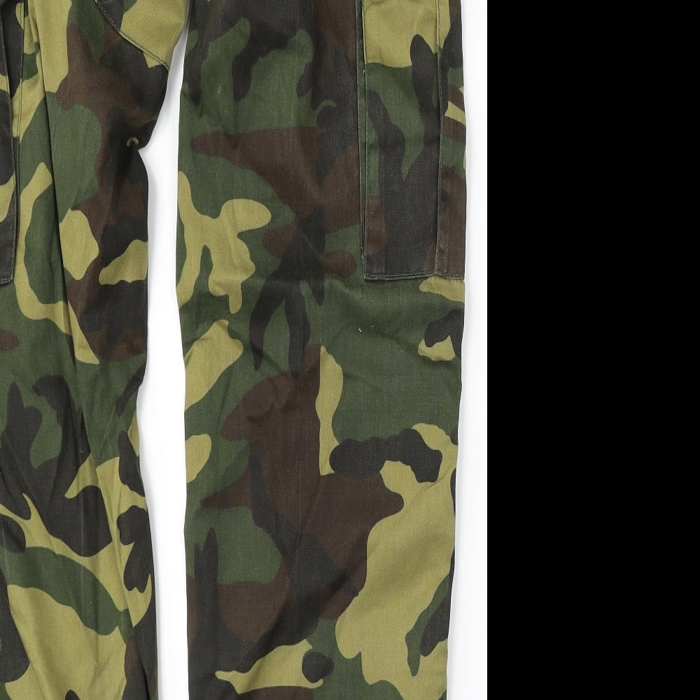 Relco Mens Green Camouflage Polyester Cargo Trousers Size 30 L30 in Regular