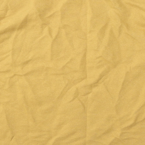 Pull&Bear Womens Yellow Round Neck  Cotton Pullover Jumper Size M