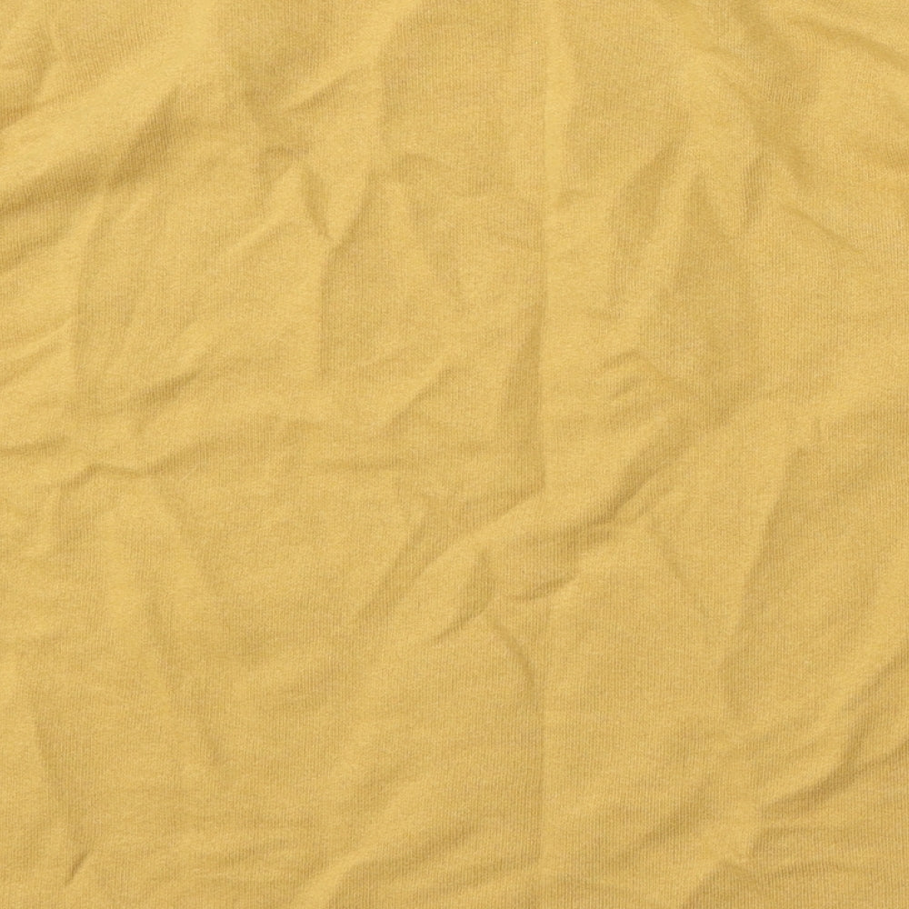 Pull&Bear Womens Yellow Round Neck  Cotton Pullover Jumper Size M
