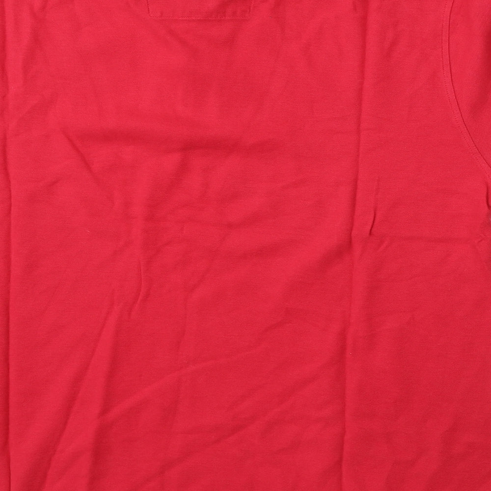 Blue Harbour Mens Red  Polyester  Polo Size L Collared Button