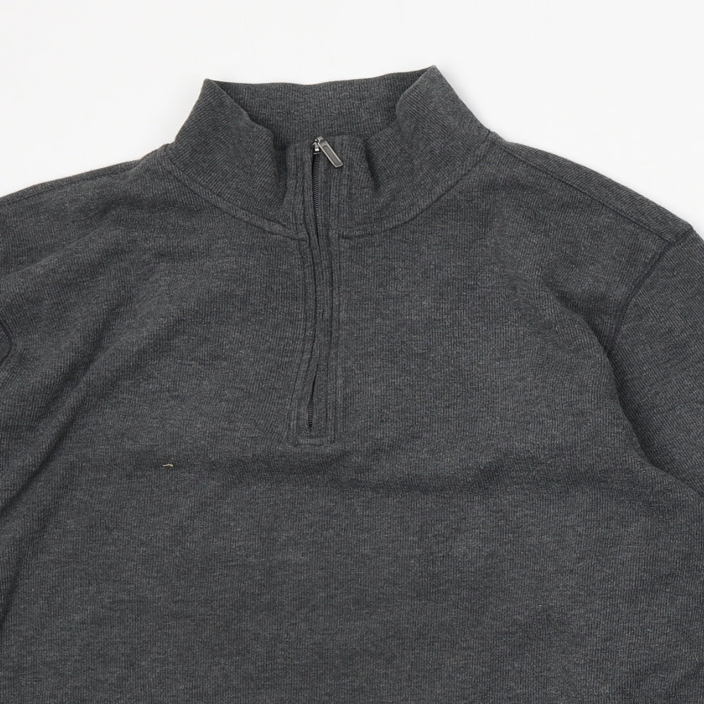 Easy Mens Grey  Cotton Pullover Sweatshirt Size XL