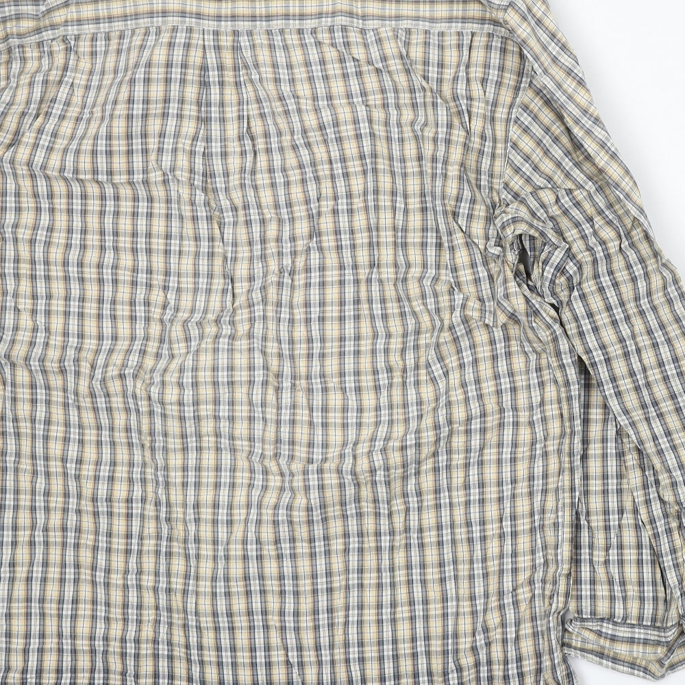 Cedar Wood State Mens Yellow Plaid Cotton  Button-Up Size M Collared Button