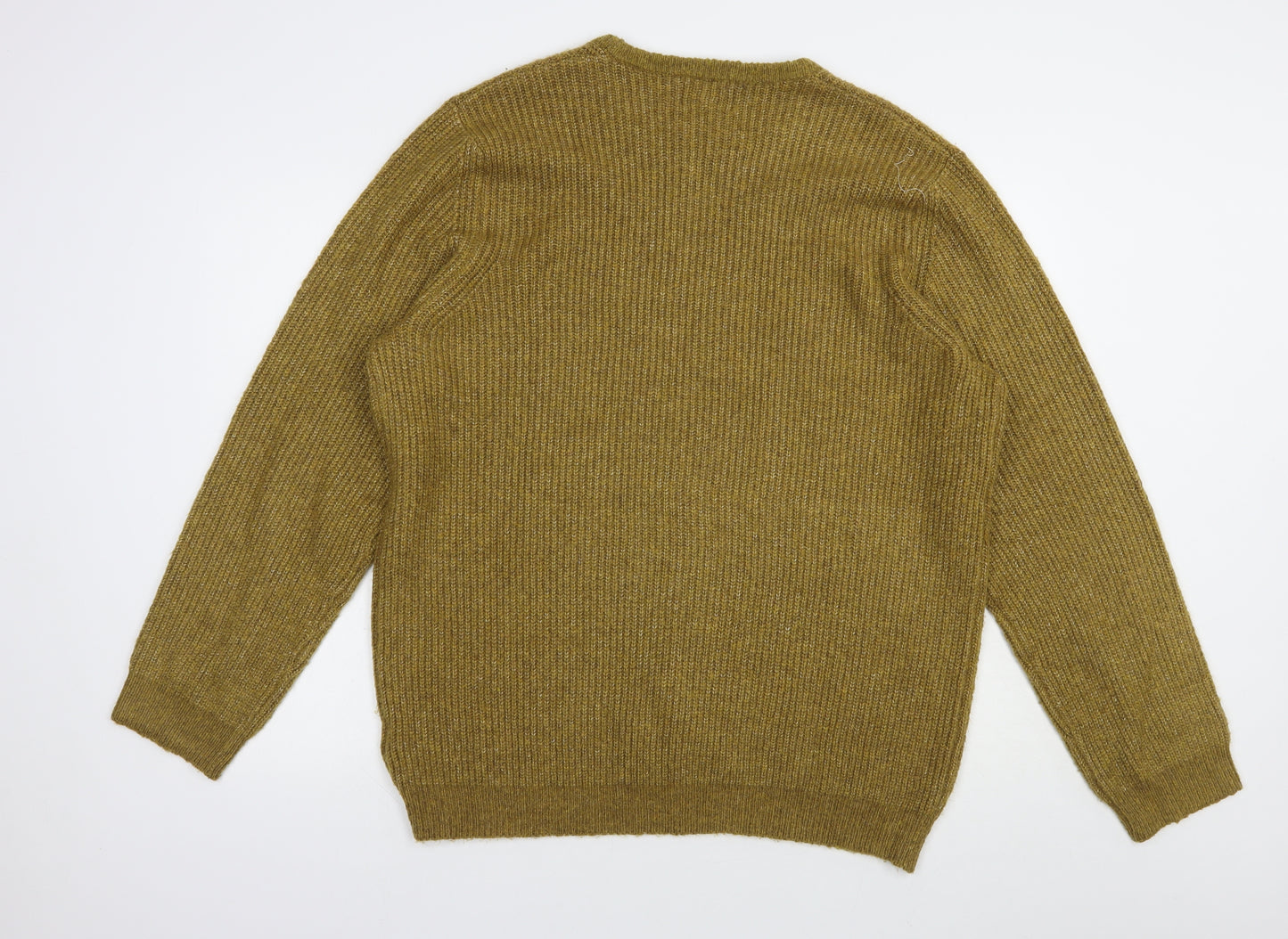 Marks and Spencer Mens Brown Crew Neck  Acrylic Pullover Jumper Size XL