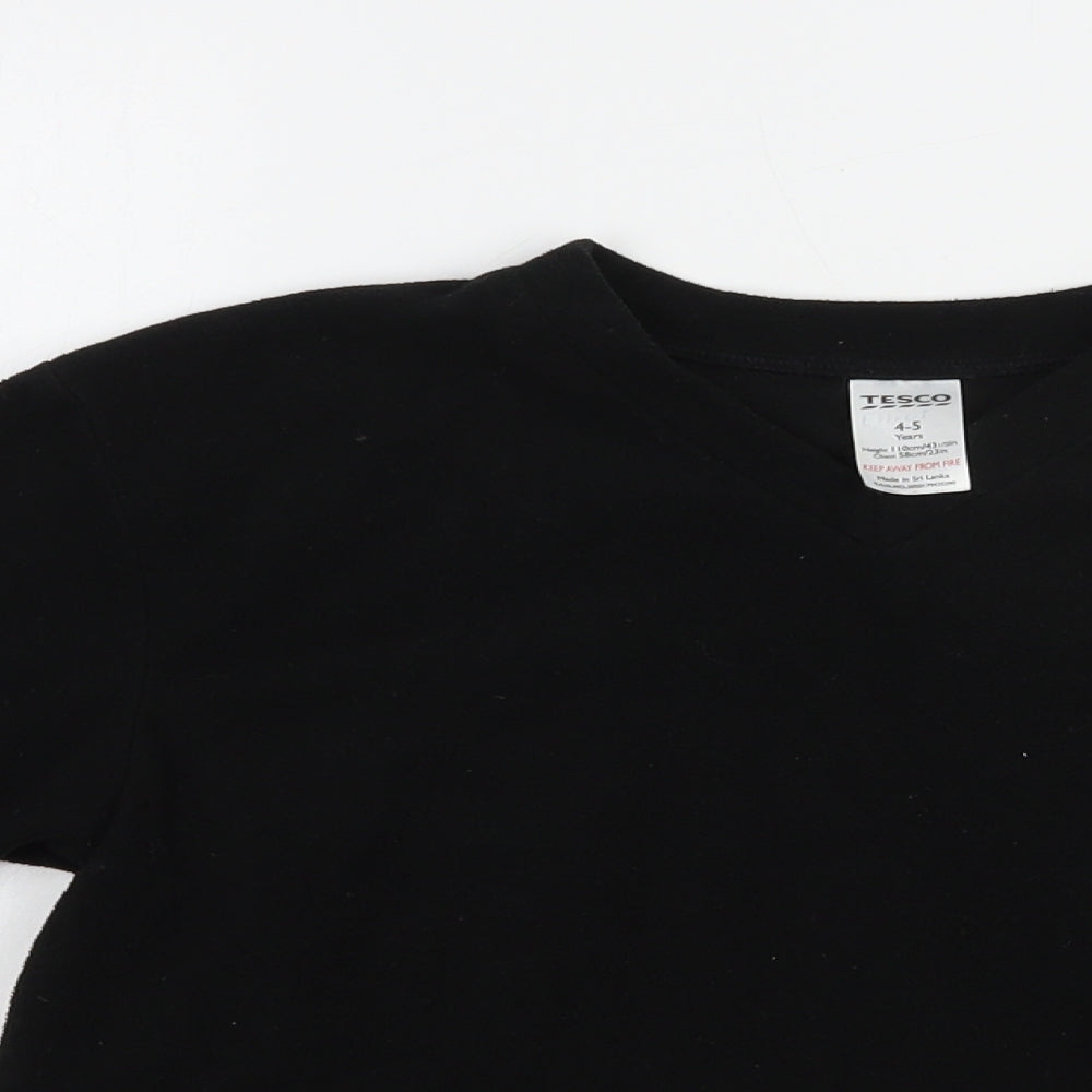 Tesco Boys Black  Polyester Pullover Sweatshirt Size 4-5 Years  Pullover