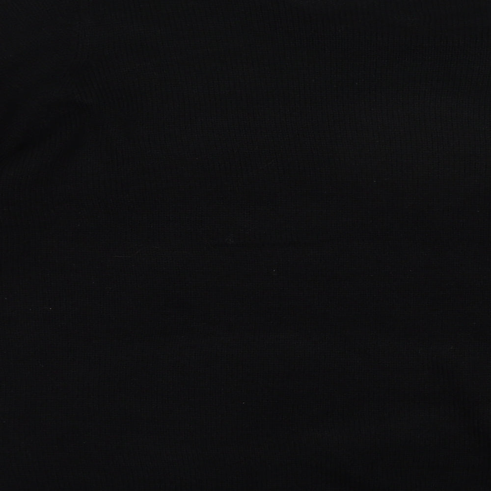 Ladies Womens Black Boat Neck  Acrylic Pullover Jumper Size L   - Christmas Jumper