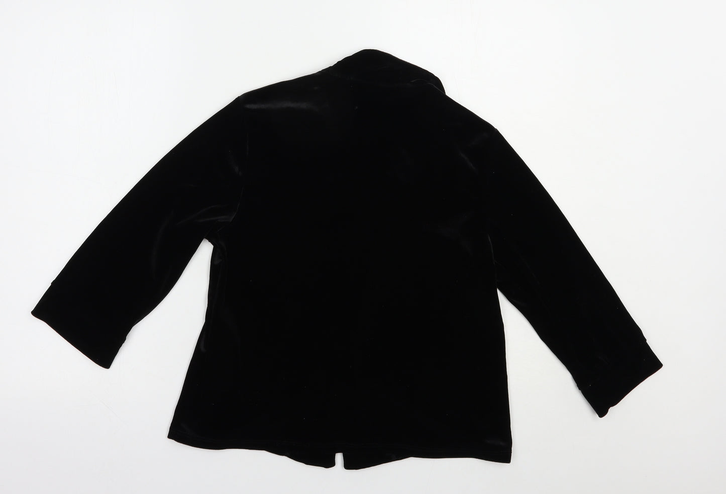 New Look Womens Black  Polyester Basic Button-Up Size 8 Collared
