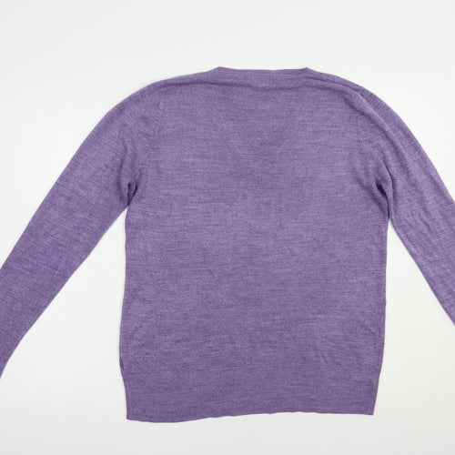 NEXT Womens Purple V-Neck  Acrylic Pullover Jumper Size 16