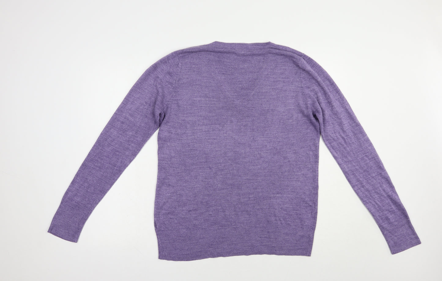 NEXT Womens Purple V-Neck  Acrylic Pullover Jumper Size 16