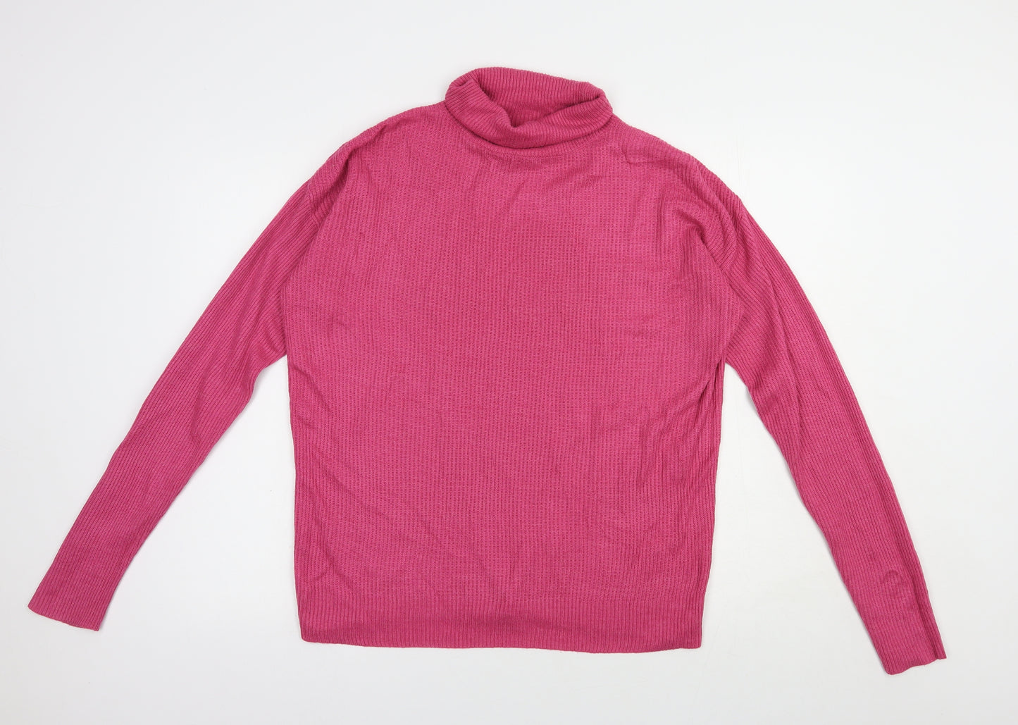 NEXT Womens Pink Roll Neck  Acrylic Pullover Jumper Size 10