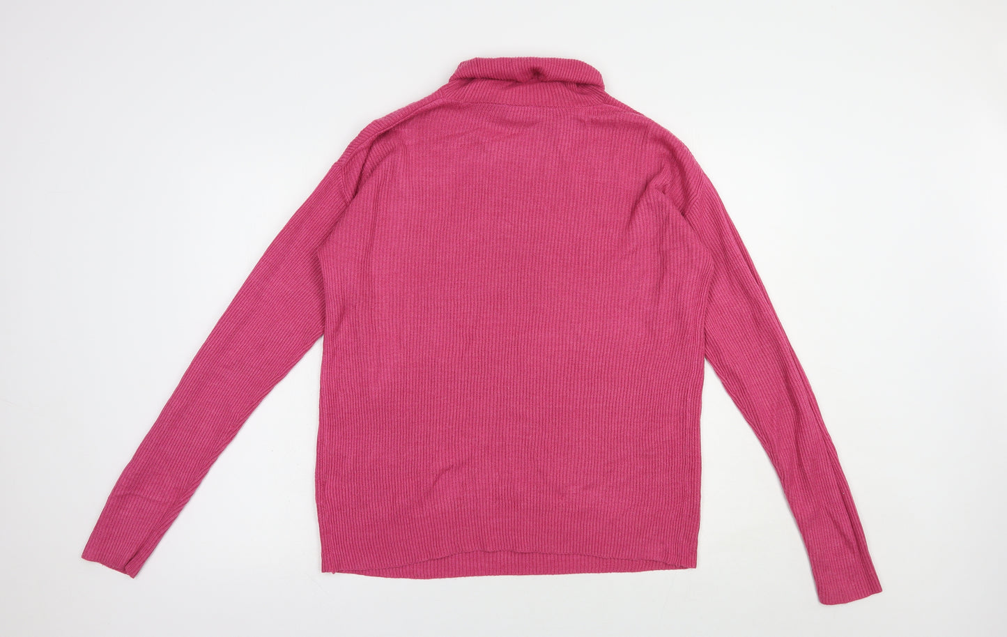 NEXT Womens Pink Roll Neck  Acrylic Pullover Jumper Size 10