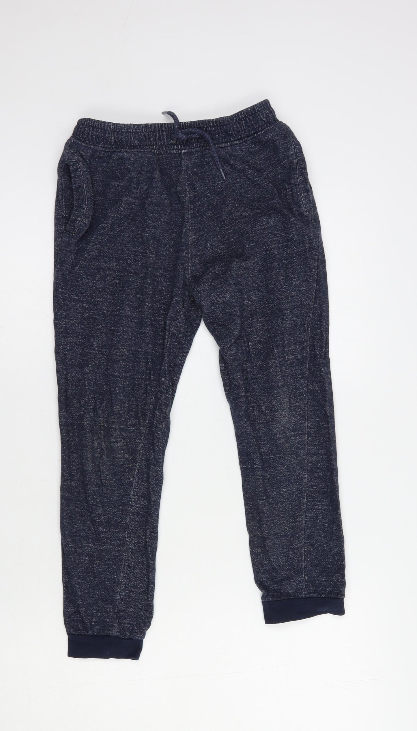 M & Co Boys Blue  Cotton Jogger Trousers Size 9-10 Years  Regular Drawstring