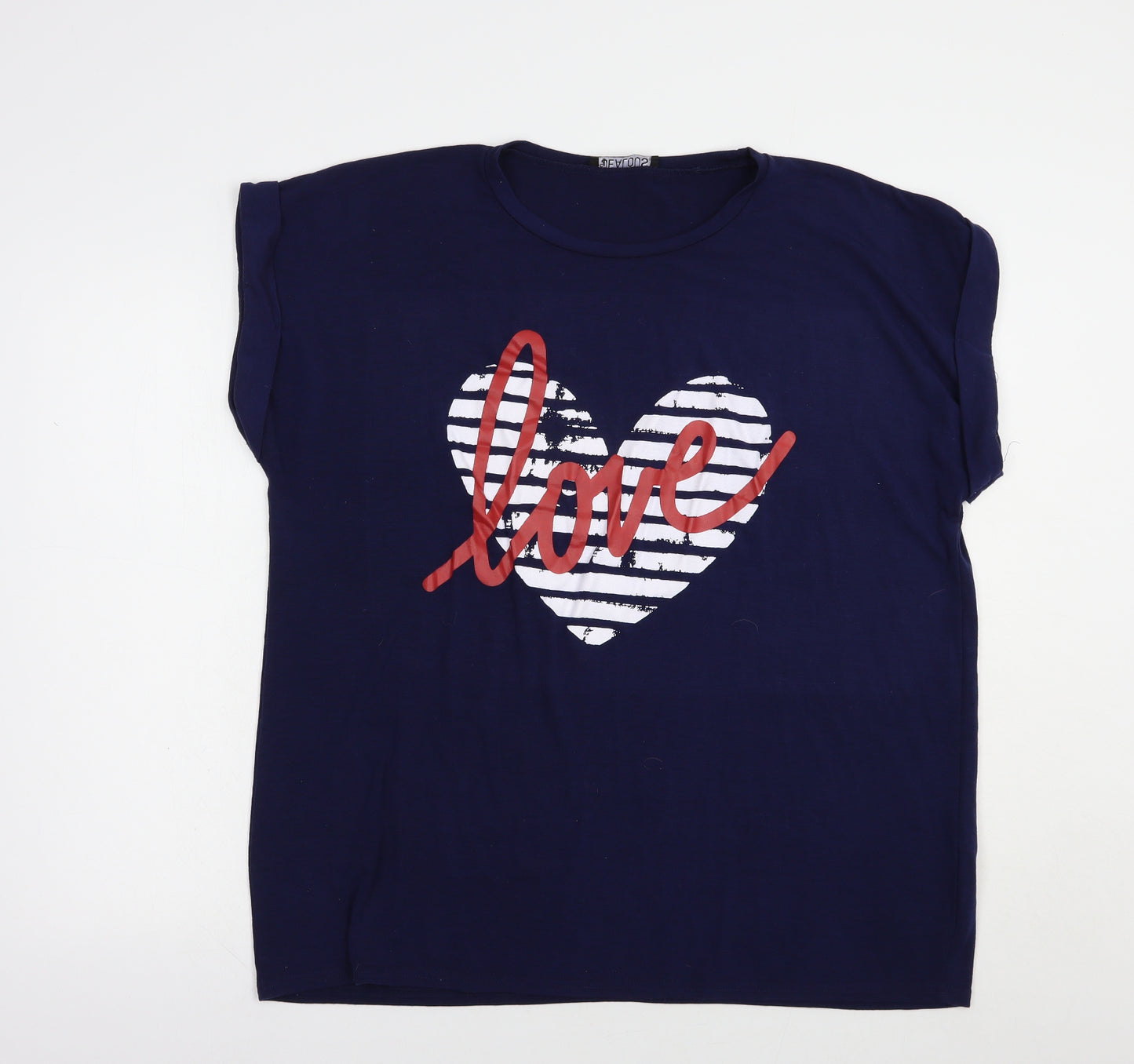 Be Jealous Womens Blue  Viscose Basic T-Shirt Size 20 Crew Neck