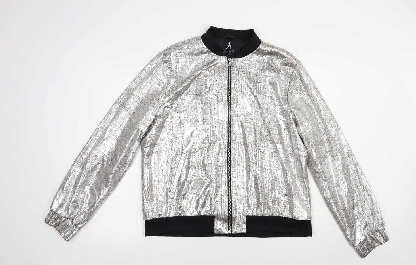 Atmosphere Womens Silver   Bomber Jacket Jacket Size 20  Zip