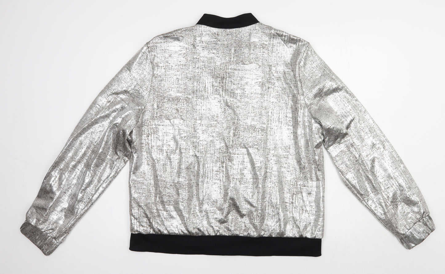 Atmosphere Womens Silver   Bomber Jacket Jacket Size 20  Zip