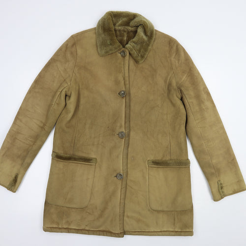 Preworn Womens Beige   Pea Coat Coat Size M  Button