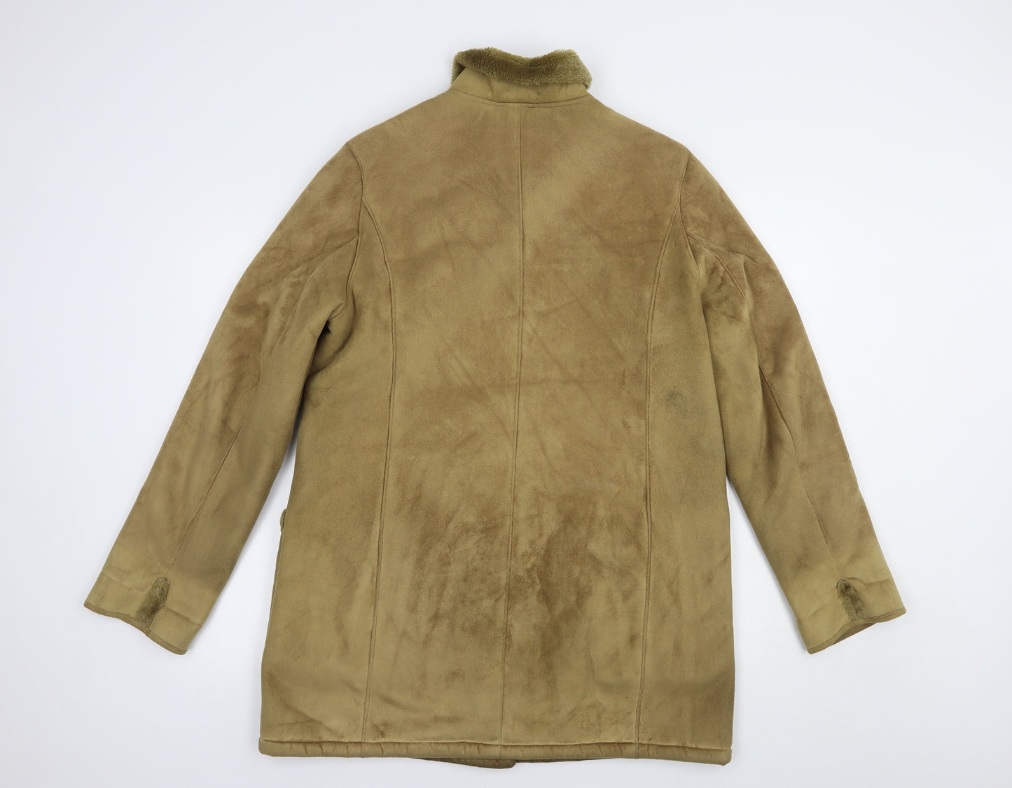 Preworn Womens Beige   Pea Coat Coat Size M  Button
