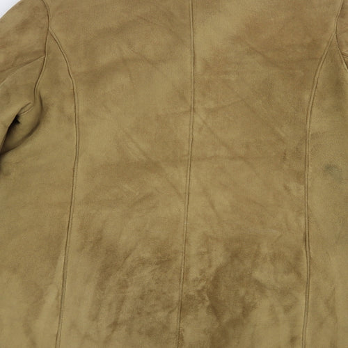 Preworn Womens Beige   Pea Coat Coat Size M  Button