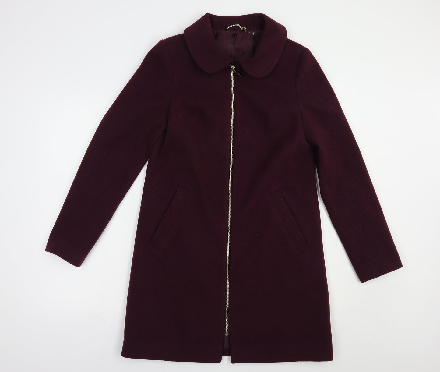 F&F Womens Purple   Biker Coat Size 6  Zip