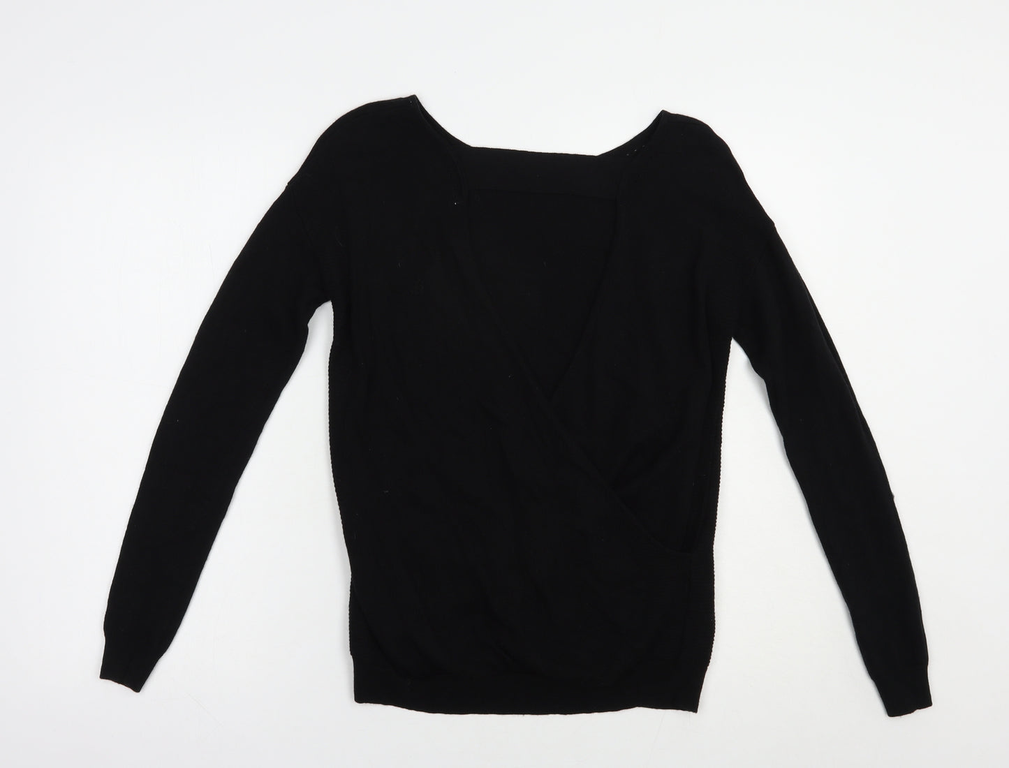 NEXT Womens Black Boat Neck  Viscose Pullover Jumper Size 8