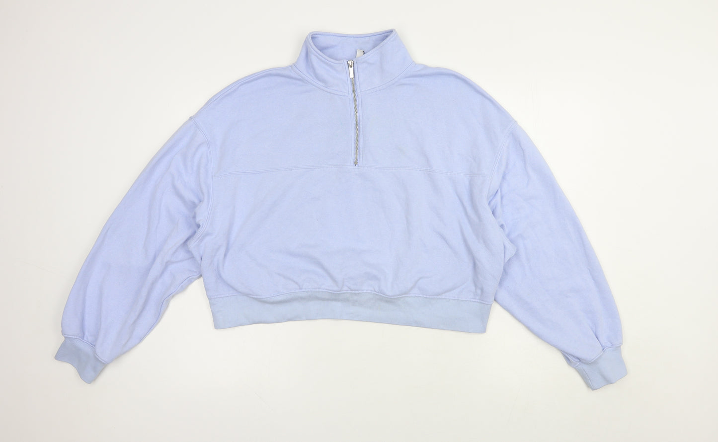 H&M Womens Blue  Cotton Pullover Sweatshirt Size XL  Zip