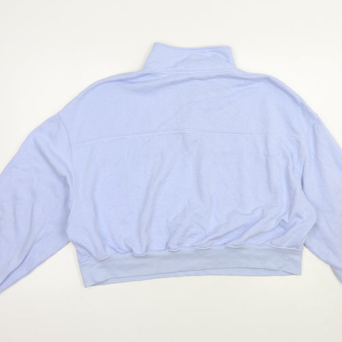 H&M Womens Blue  Cotton Pullover Sweatshirt Size XL  Zip