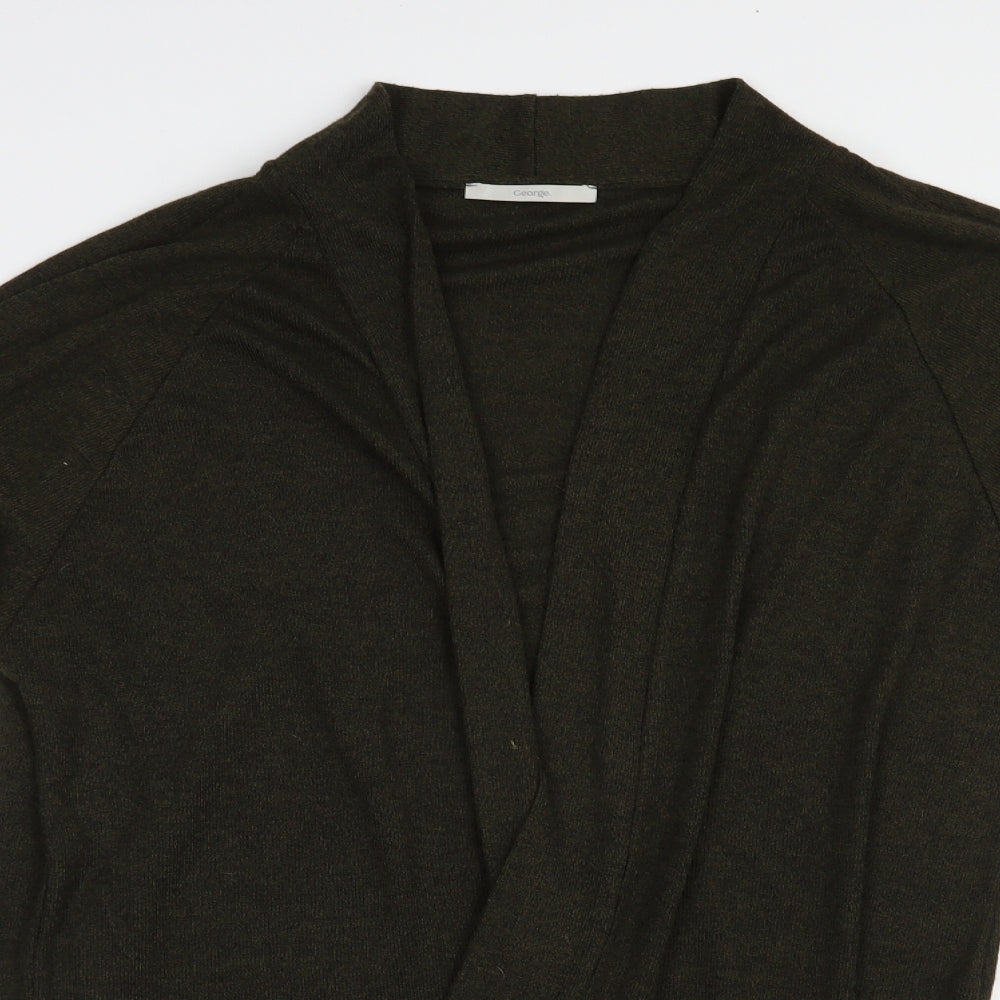 George Womens Green V-Neck  Polyester Cardigan Jumper Size 20
