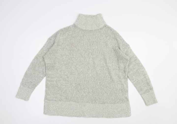 New Look Womens Grey High Neck  Acrylic Pullover Jumper Size M
