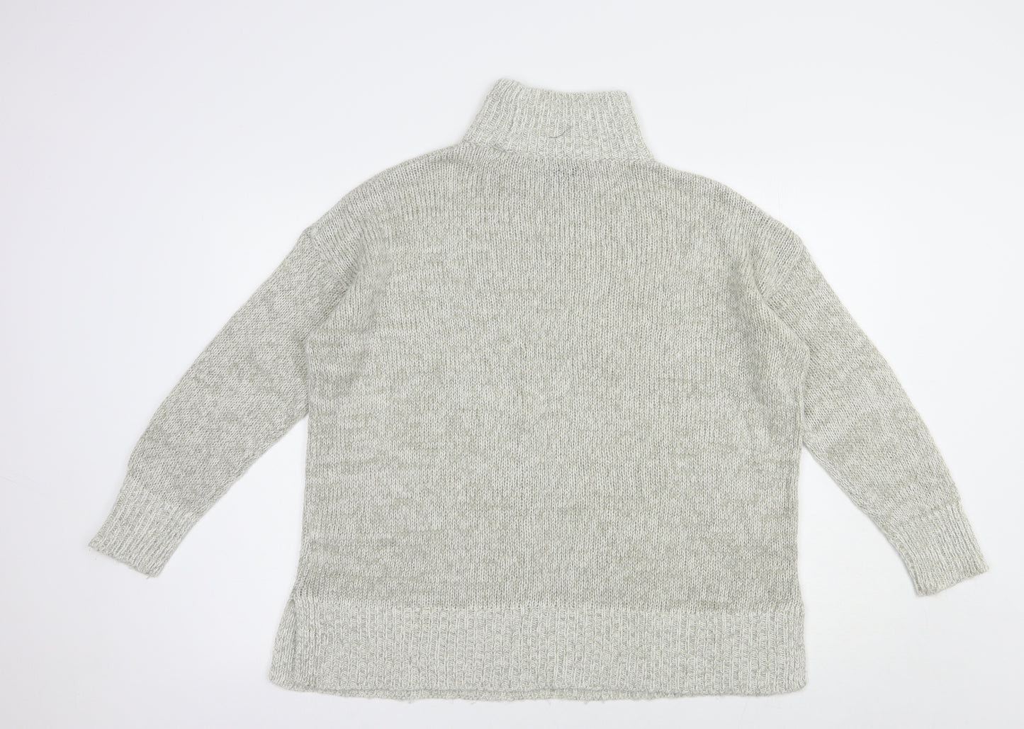 New Look Womens Grey High Neck  Acrylic Pullover Jumper Size M