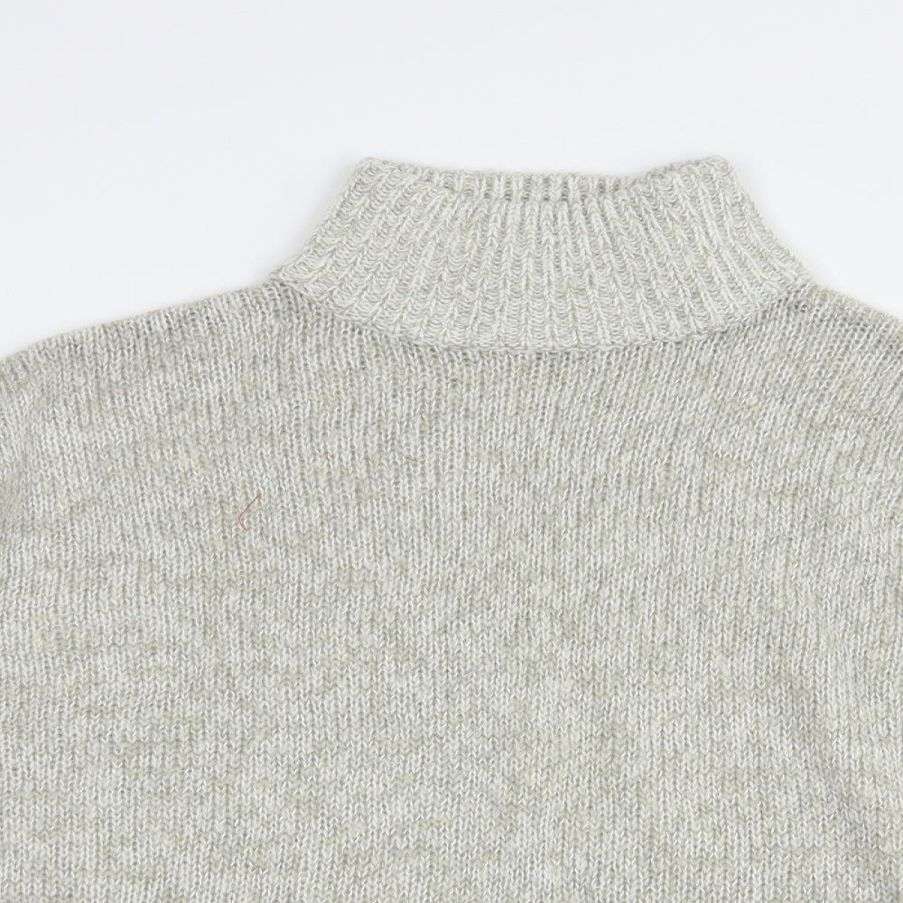 New Look Womens Grey High Neck  Acrylic Pullover Jumper Size M