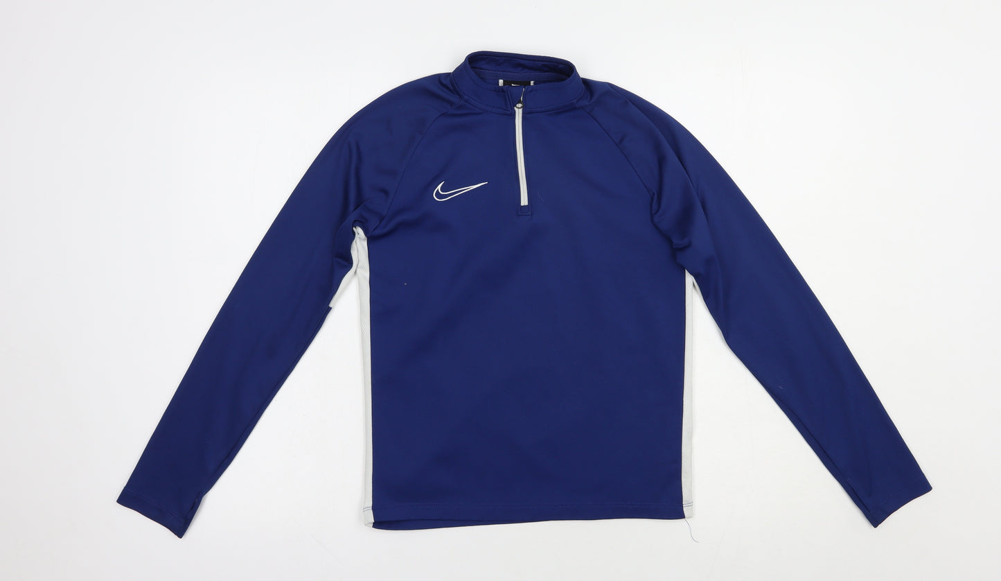 Nike Boys Blue  Polyester Pullover Sweatshirt Size 9-10 Years  Zip