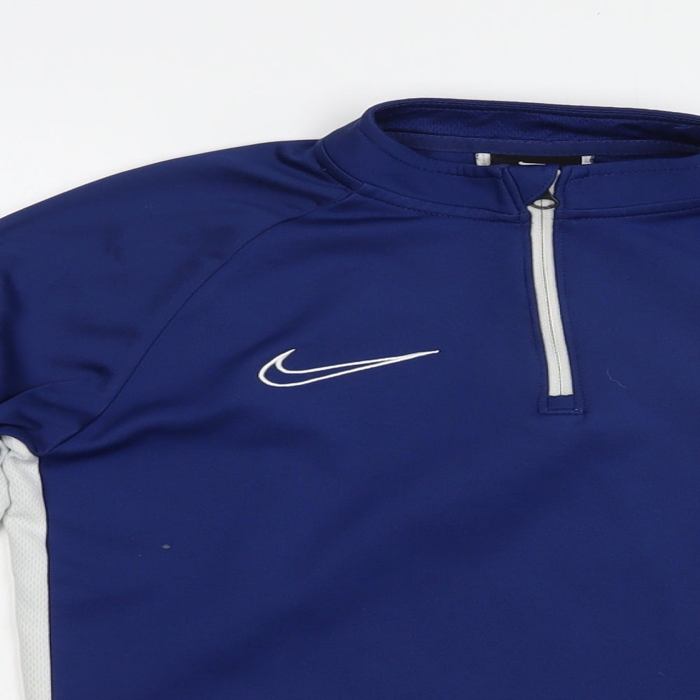 Nike Boys Blue  Polyester Pullover Sweatshirt Size 9-10 Years  Zip