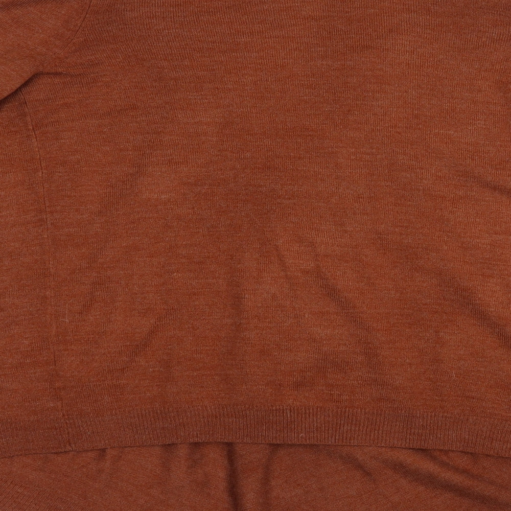 George Womens Brown Round Neck  Acrylic Cardigan Jumper Size 14