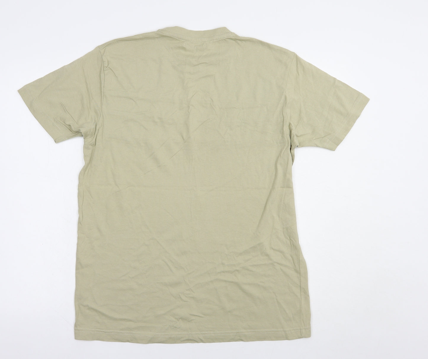Dunnes Stores Mens Beige  Cotton  T-Shirt Size S Crew Neck