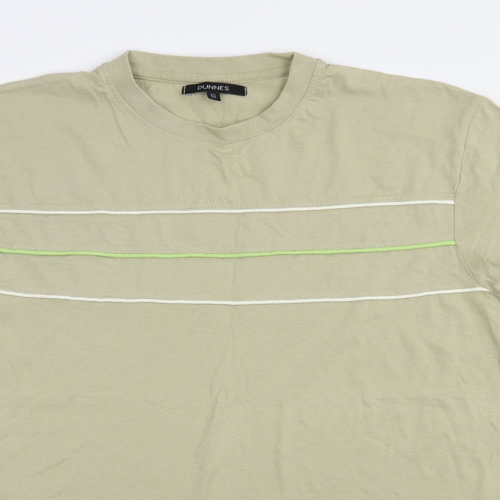 Dunnes Stores Mens Beige  Cotton  T-Shirt Size S Crew Neck