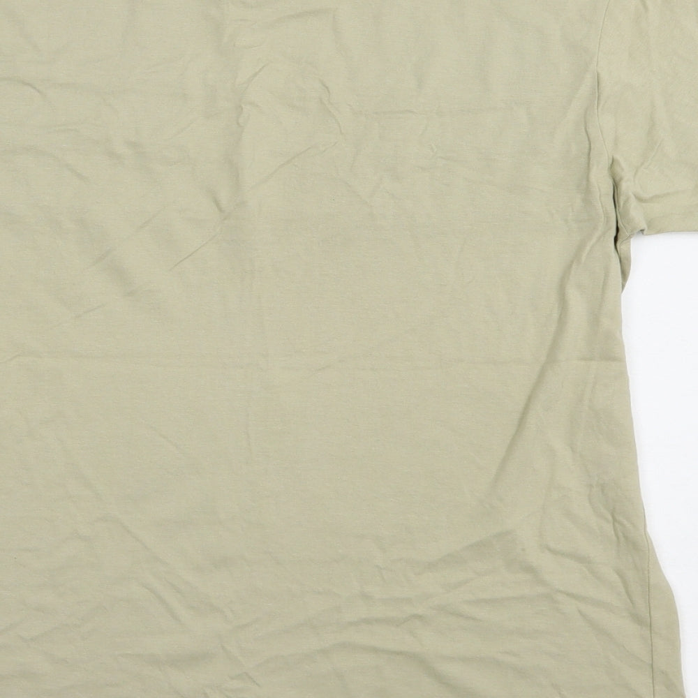 Dunnes Stores Mens Beige  Cotton  T-Shirt Size S Crew Neck