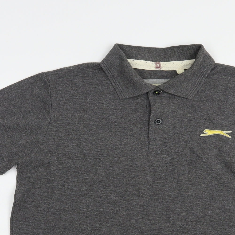 Slazenger Mens Grey  Polyester  Polo Size S Collared Button