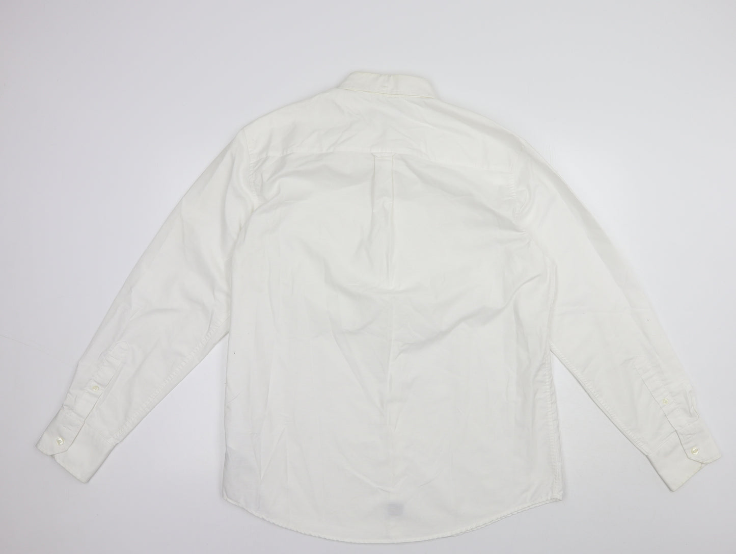 Ben Sherman Mens White  Cotton  Button-Up Size XL Collared Button