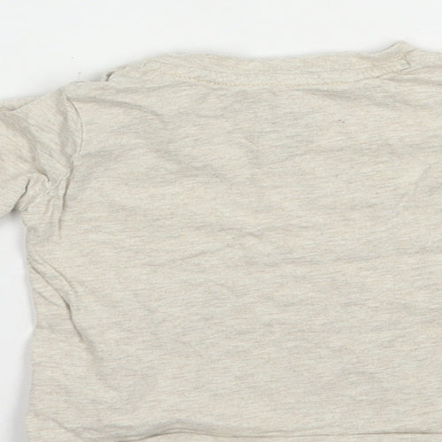 F&F Baby Beige  Cotton Basic T-Shirt Size 3-6 Months Crew Neck Snap - Dino