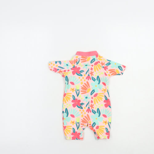 Matalan Baby Multicoloured Floral Polyester Romper One-Piece Size 3-6 Months  Zip - Beach/Swim